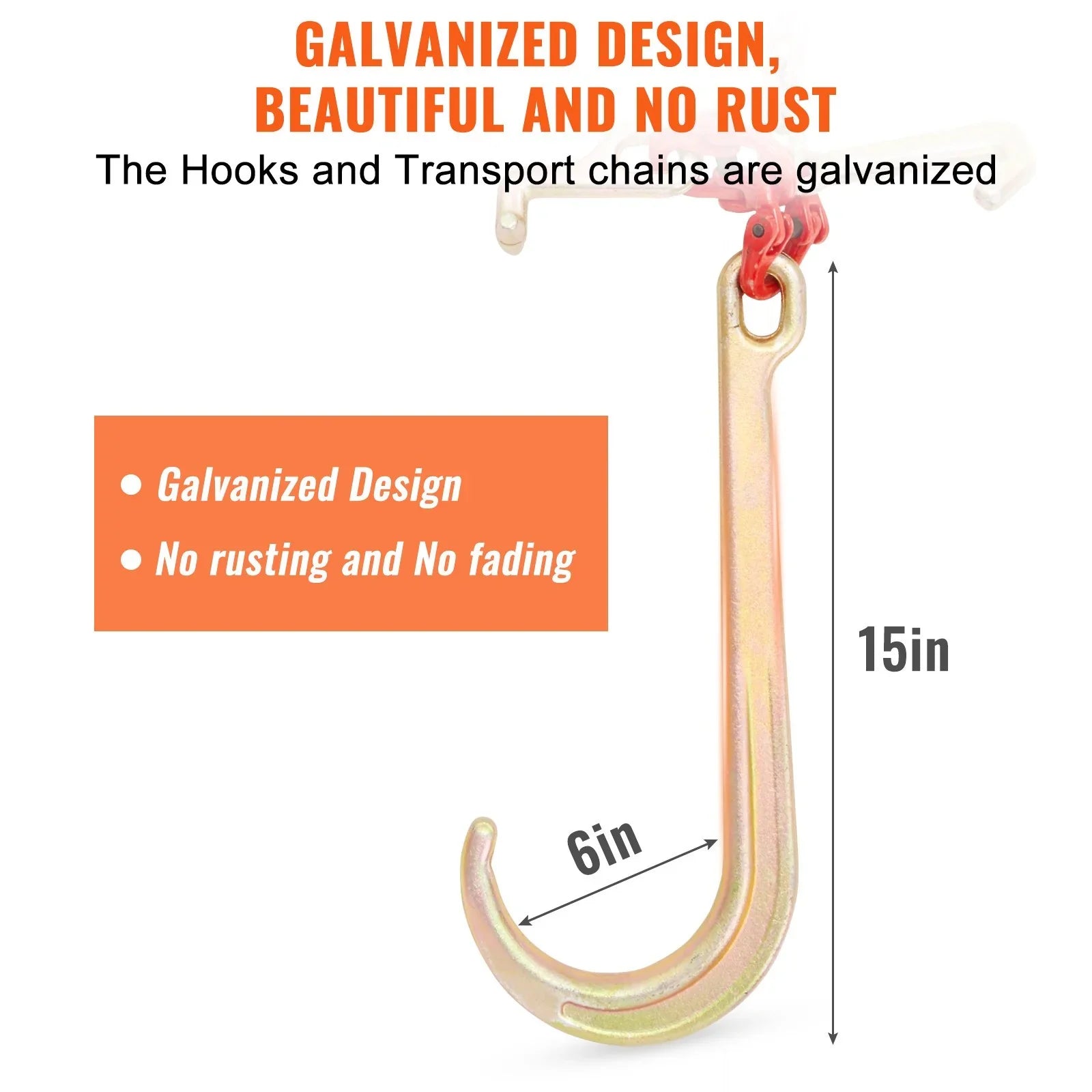 V-Chain Bridle, 4364 kg Working Load Limit, 8 x 914.4 mm G80 Tow Chain with RTJ Cluster Hooks, DOT Certified, Galvanized Coating Manganese Steel & D-Shackle, for Lifting & Moving Activities