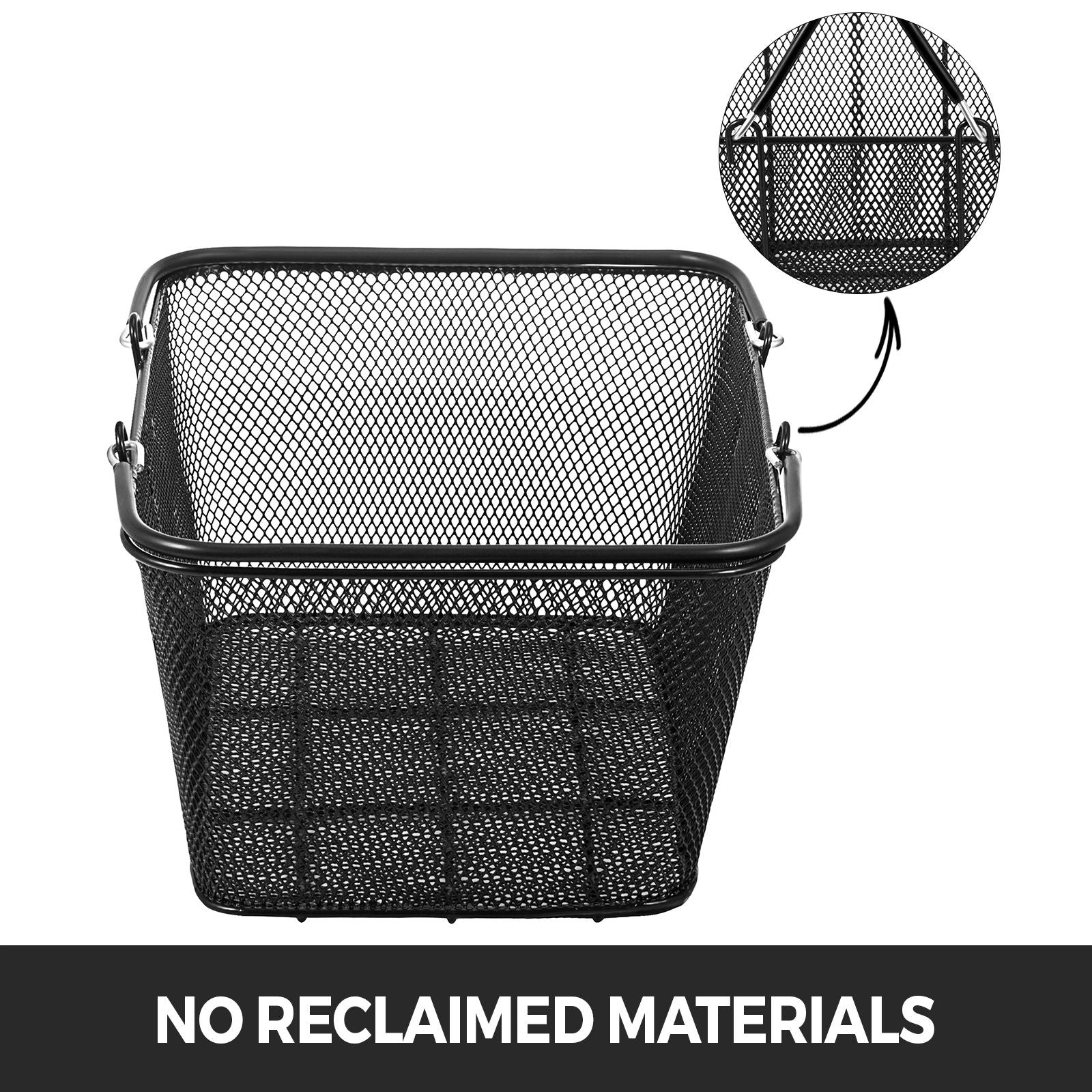 12PCS Black Metal Shopping Baskets with Handles Retail Grocery Store Set