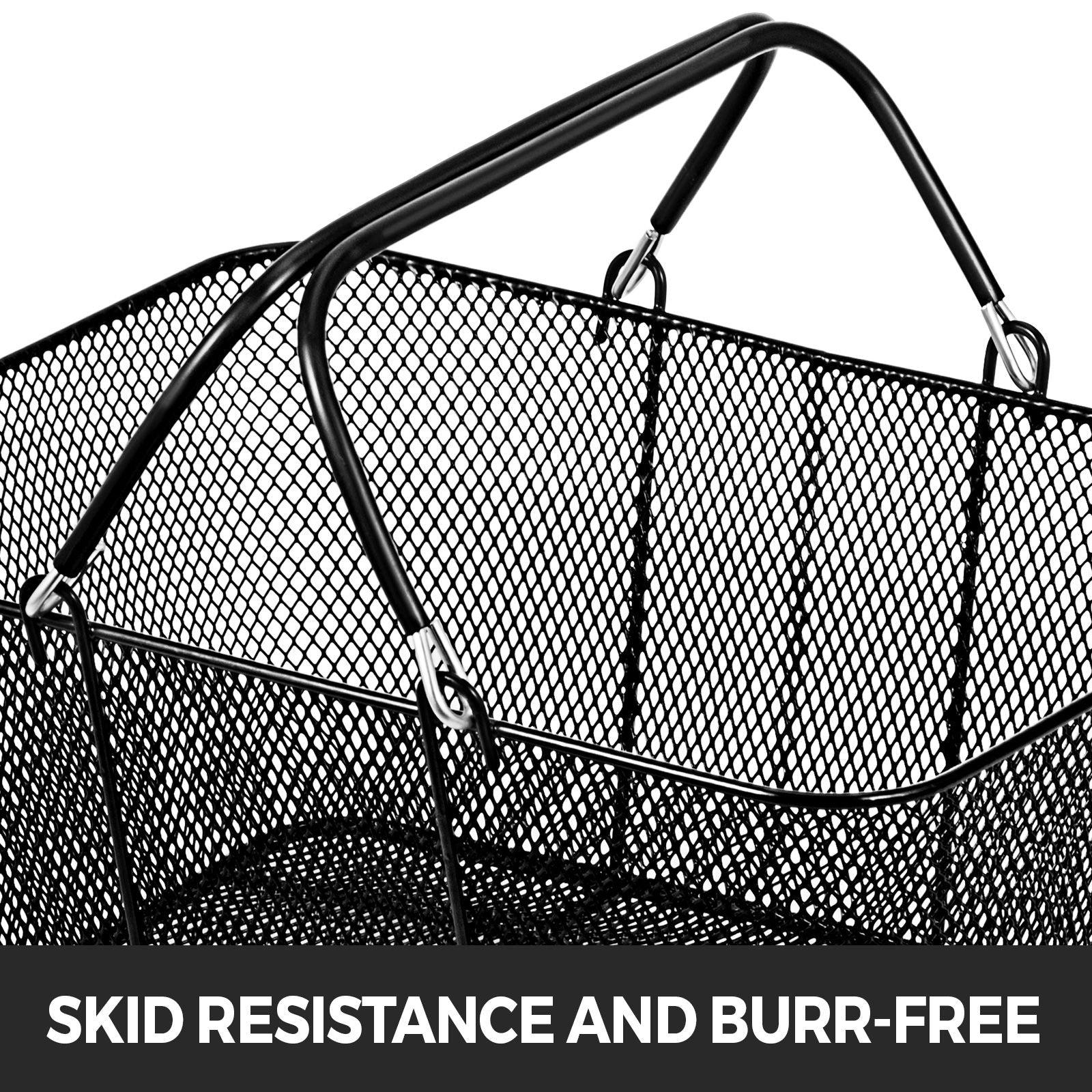12PCS Black Metal Shopping Baskets with Handles Retail Grocery Store Set