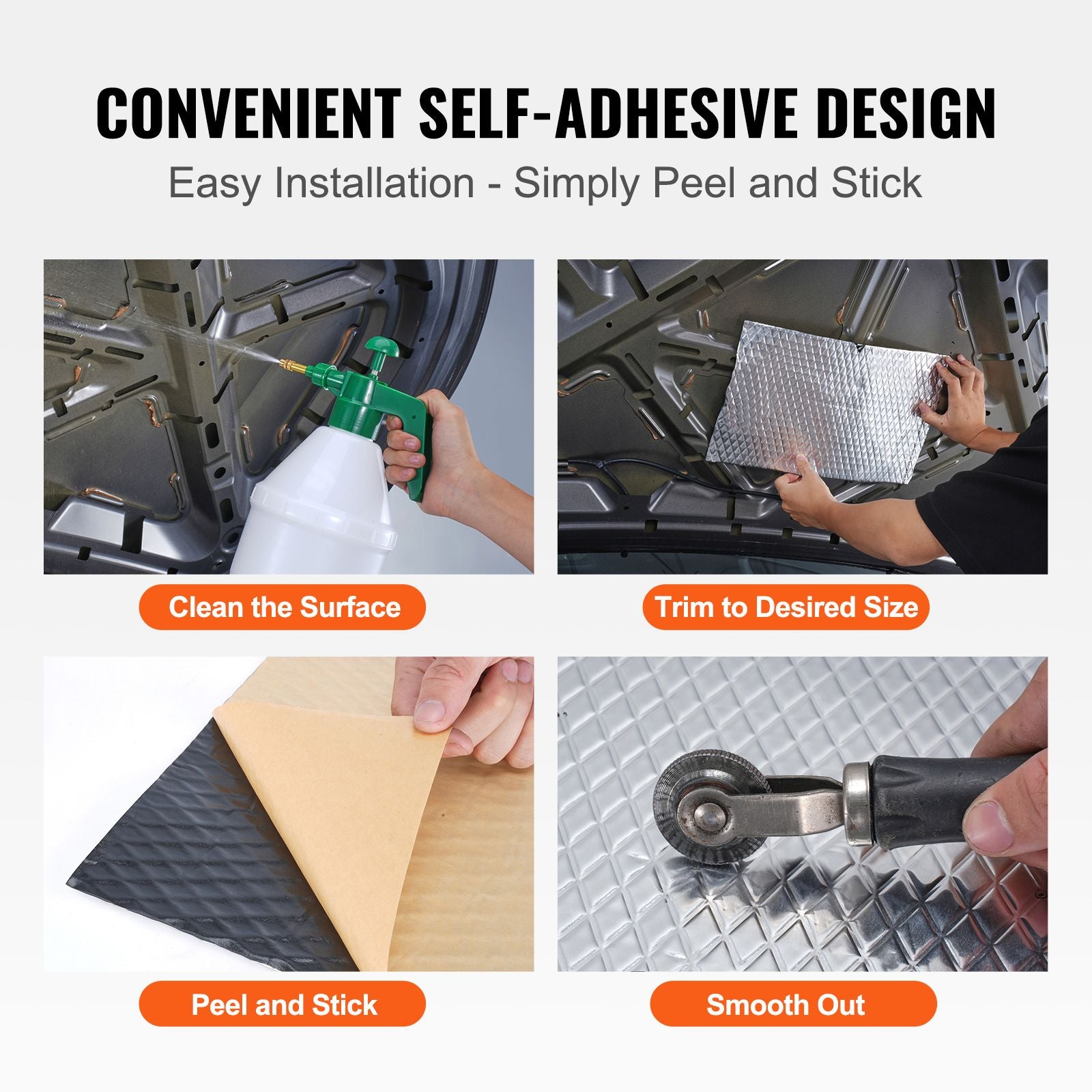 Car Sound Deadening Mat, 50 mil 4.8sq.m Car Sound Dampening Material, Butyl Automotive Sound Deadener, Noise Insulation and Vibration Dampening Material for Car