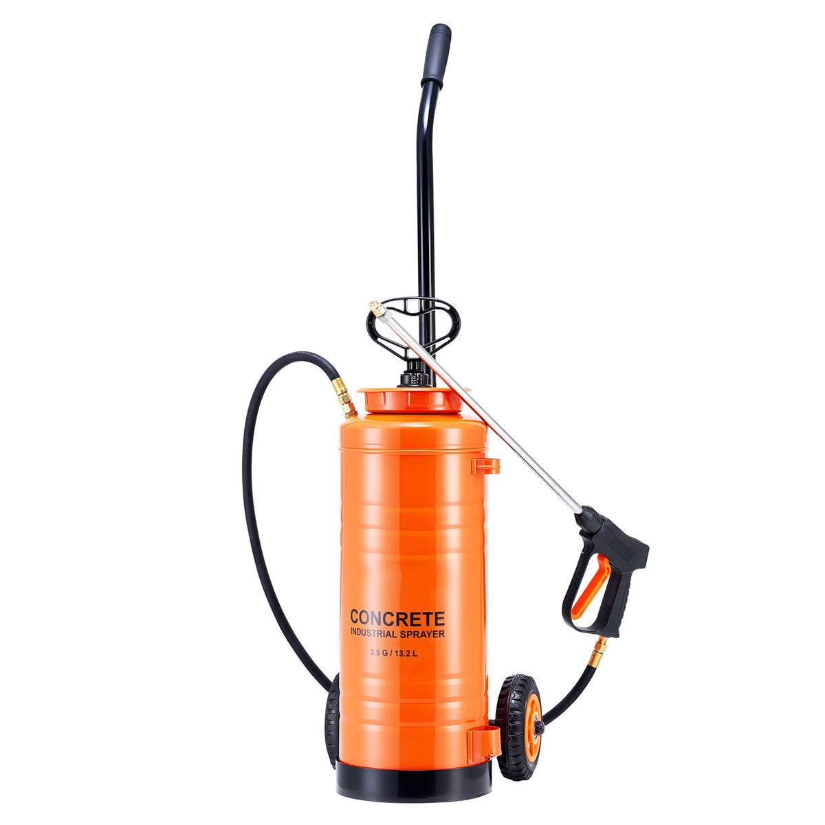 14L Stainless Steel Concrete Sprayer with Wheels Cart Heavy Duty Pump