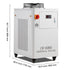 Industrial Water Chiller, CW6000, 1500W Industrial Water Cooler Cooling System with Compressor 15L Water Tank Capacity 65 L/min Max Flow Rate, for CO2 Laser Engraving Machine Cooling Machine