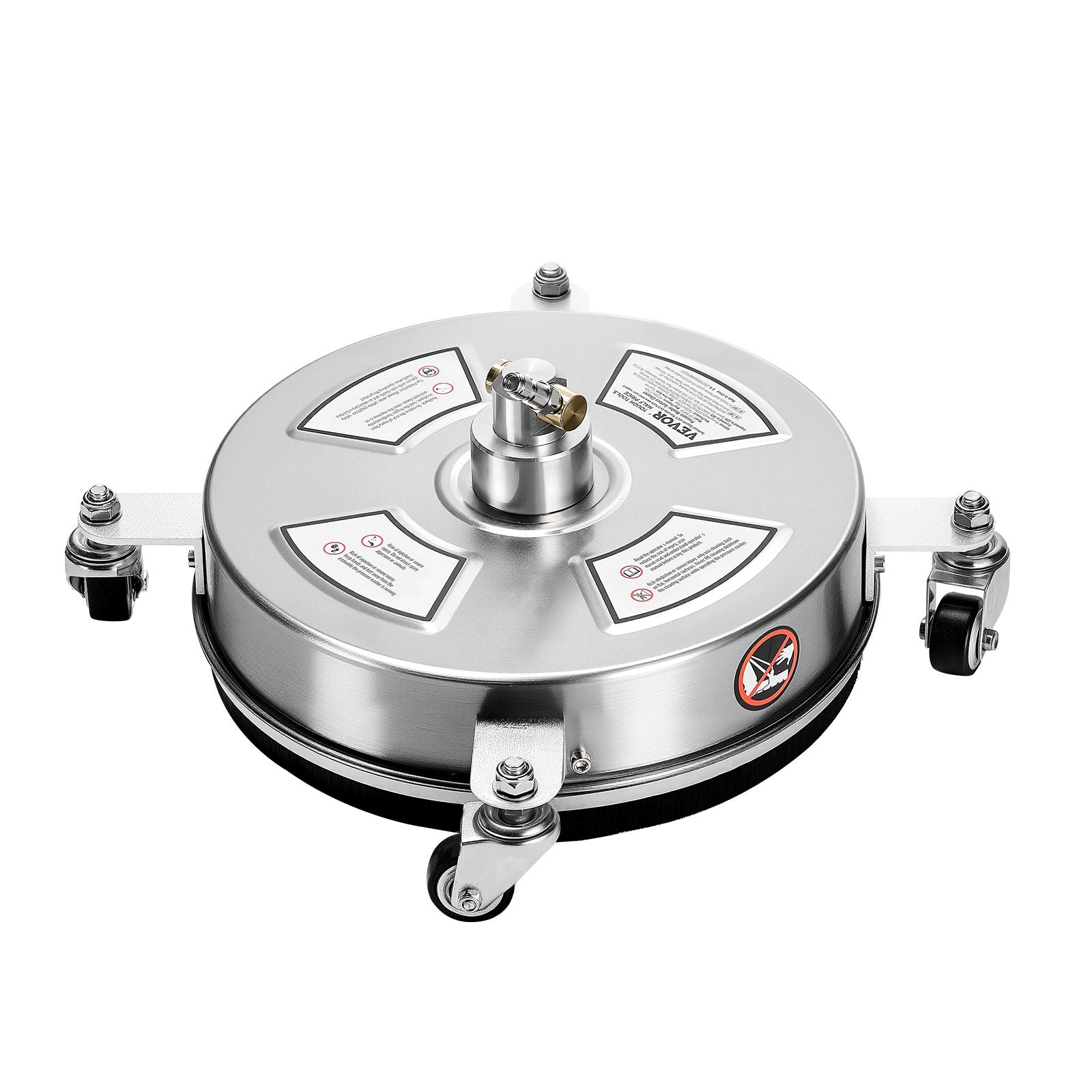 14" Pressure Washer Surface Cleaner, Stainless Steel Pressure Washer Attachments with 4 Wheels, 4000 Max PSI, 1/4 Quick Connector, 2 Spray Nozzles, 2 Extended Wands for Concrete, Patio, Deck