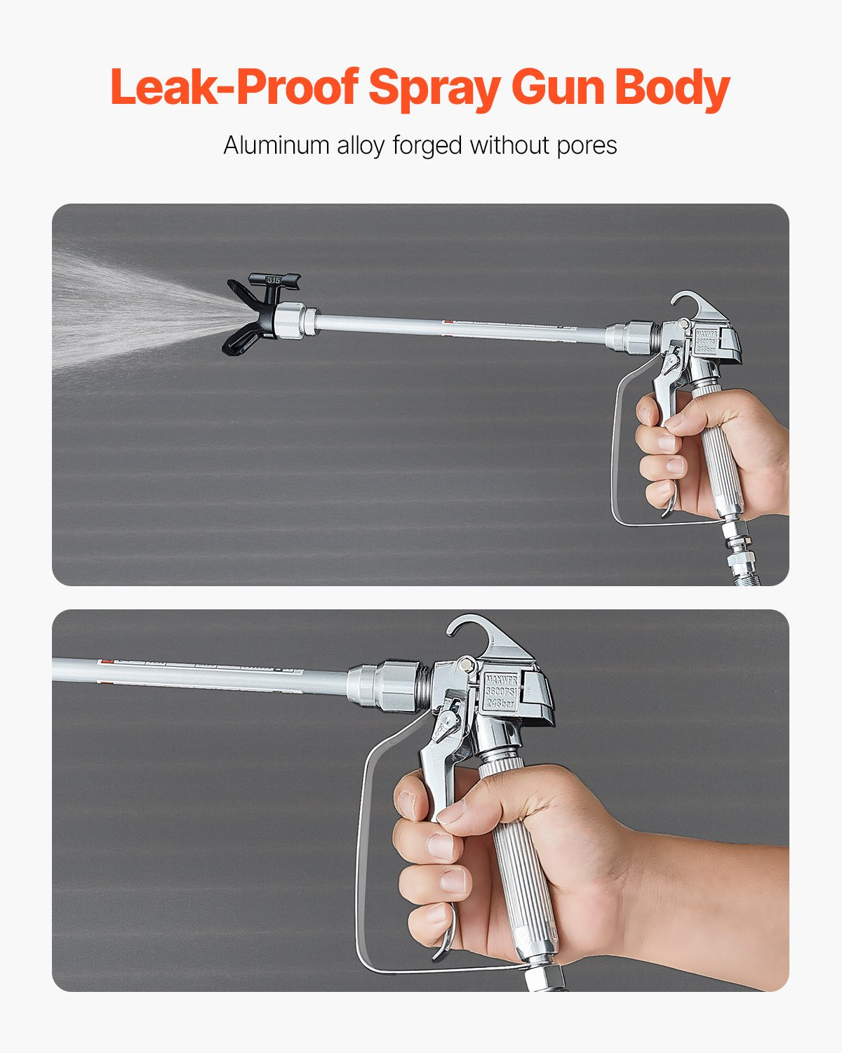 Airless Paint Spray Gun and Hose Kit 3600PSI with Extension Rods Filters