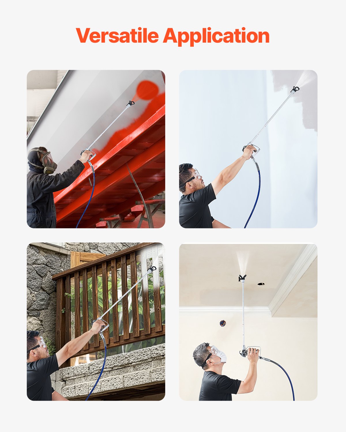 Airless Paint Spray Gun and Hose Kit 3600PSI with Extension Rods Filters