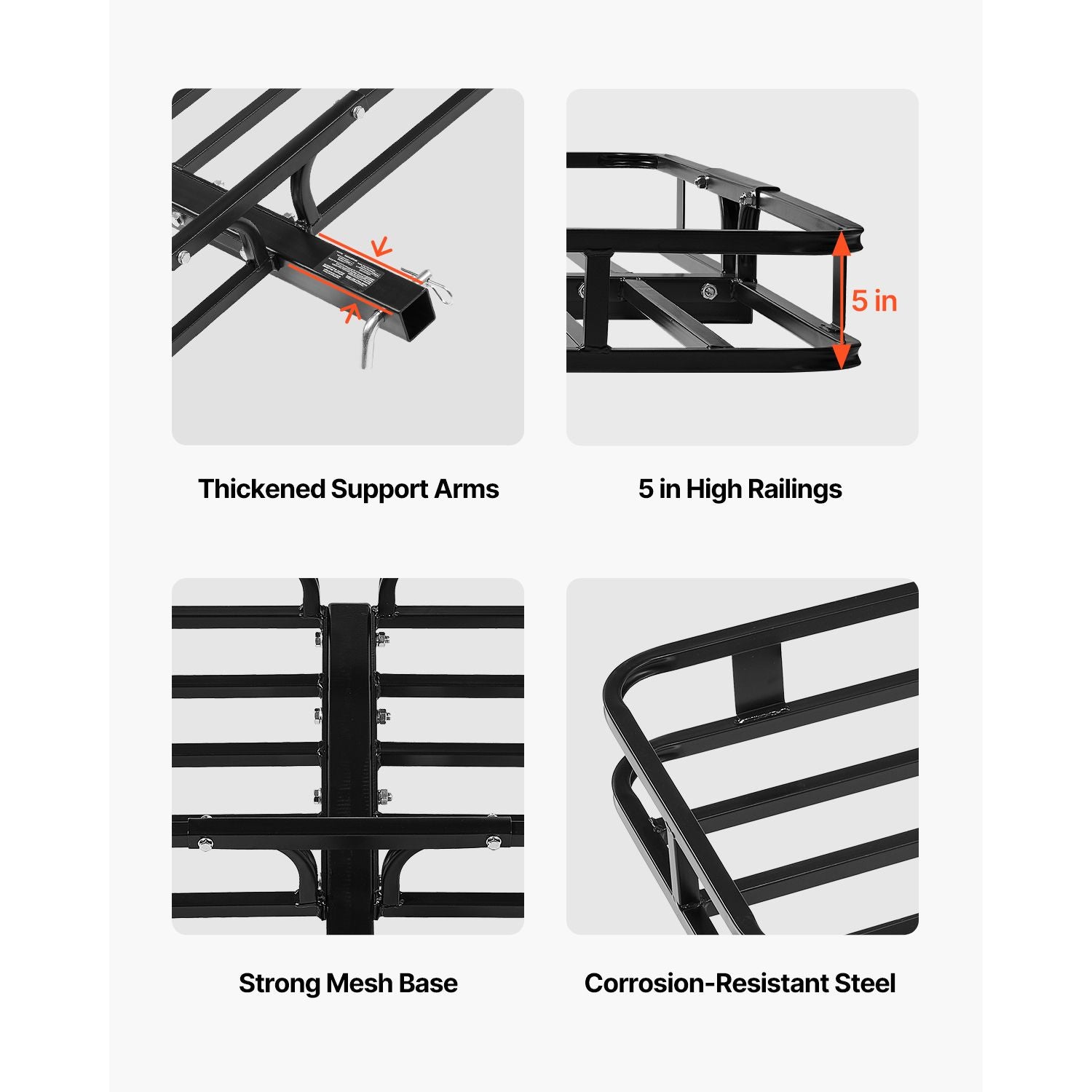 53in Hitch Cargo Carrier 500lbs Heavy Duty SUV Truck Luggage Rack Steel