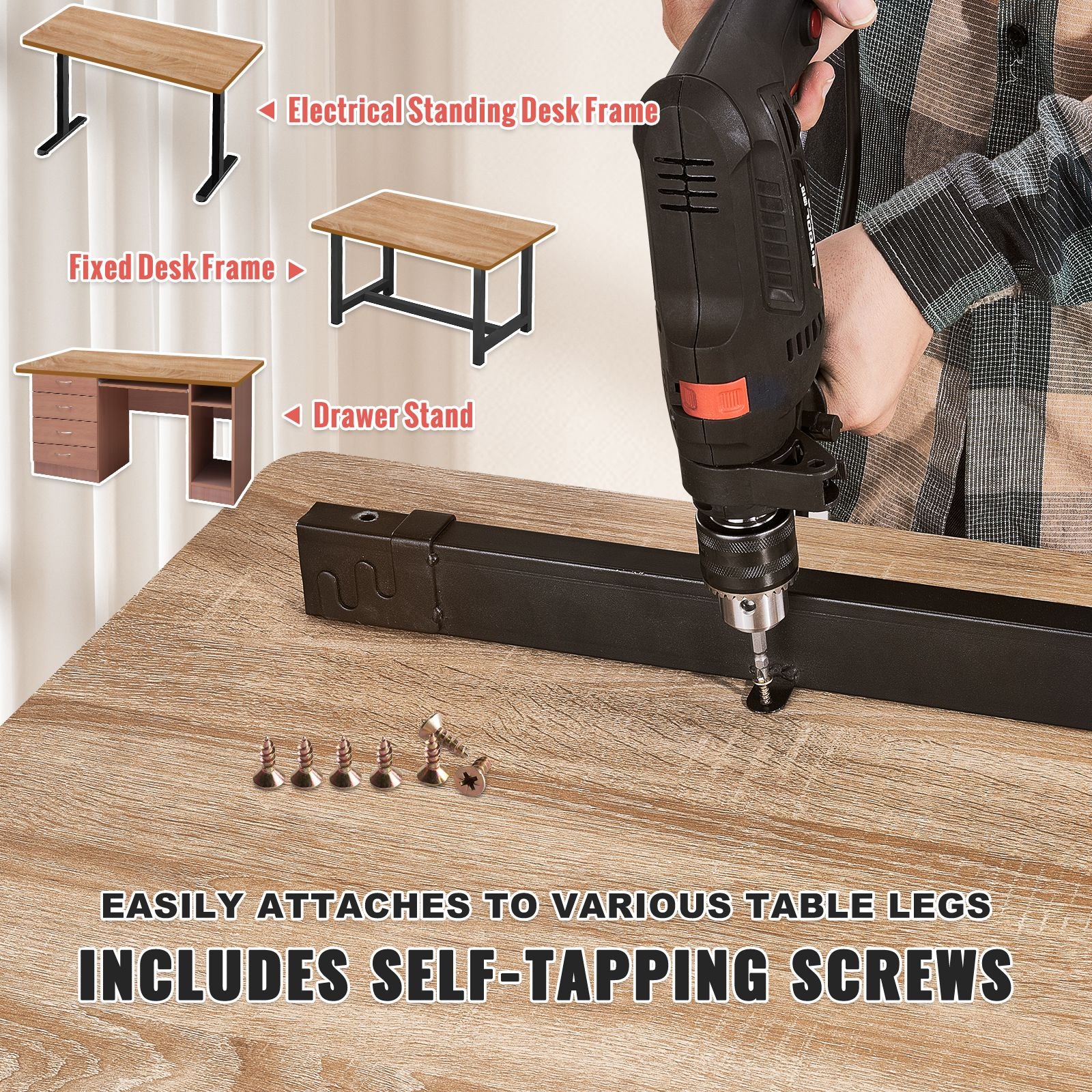 Table Top, 63" x 31.5" x 1", 220.5 lbs Load Capacity, Universal One-Piece Particle Board Desktop for Height Adjustable Electric Standing Desk Frame, Rectangular Countertop for Home & Office Desk