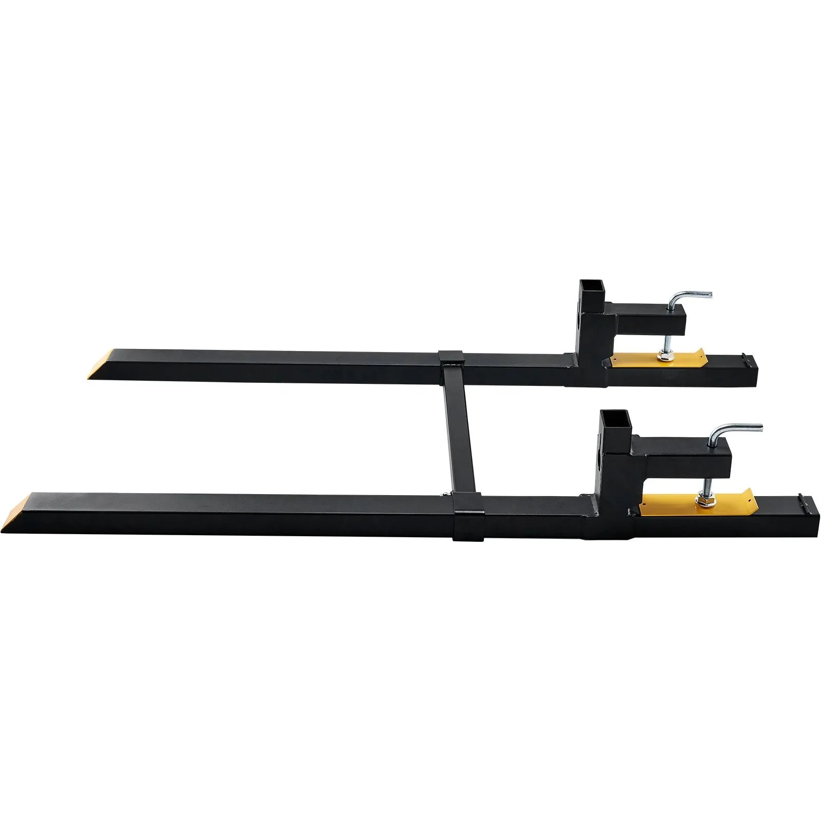 Pallet Forks, 907 kg Tractor Bucket Forks, 1490 mm Total Length Clamp on Pallet Forks with Adjustable Stabilizer bar, Heavy Duty Pallet Forks for Tractor Attachments, Skid Steer, Loader Bucket