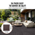 Interlocking Deck Tiles 54 Pack 12"x12" Waterproof for Porch Dark Brown
