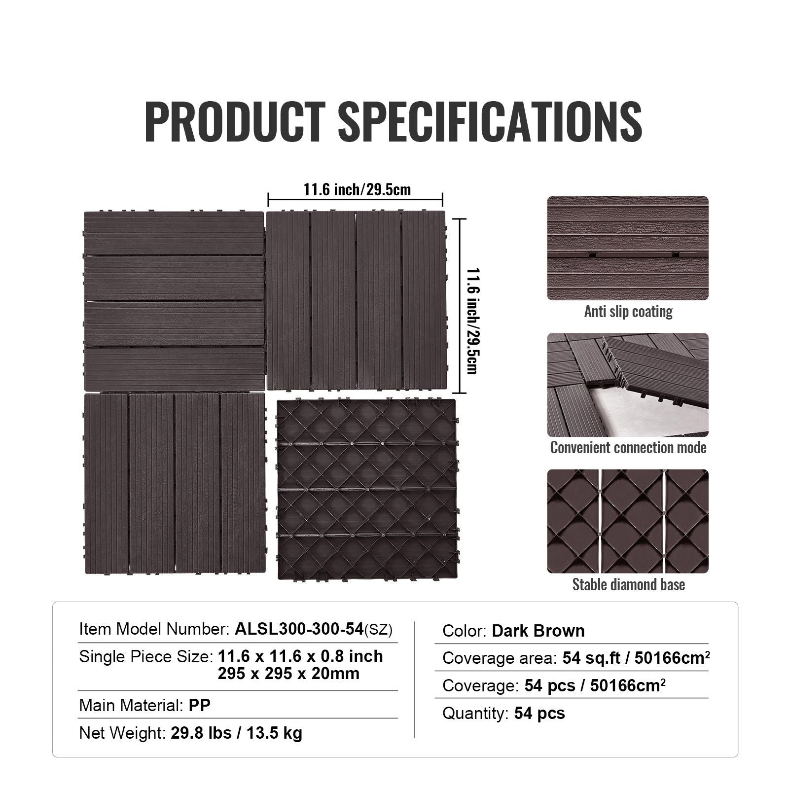 Interlocking Deck Tiles 54 Pack 12