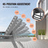 Outdoor Chaise Lounge Chair Grey 6-Position Reclining Patio Bench Seat
