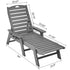 Outdoor Chaise Lounge Chair Grey 6-Position Reclining Patio Bench Seat
