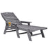 Outdoor Chaise Lounge Chair Grey 6-Position Reclining Patio Bench Seat