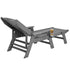 Outdoor Chaise Lounge Chair Grey 6-Position Reclining Patio Bench Seat