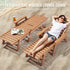 Chaise Lounge Chair, 181 kg Weight Capacity, 6 Positions Adjustable Patio Lounge Chair, Outdoor HDPE Lounge Chair with Backrest & Cup Holder, for Pool Poolside Deck Backyard Lawn, Brown