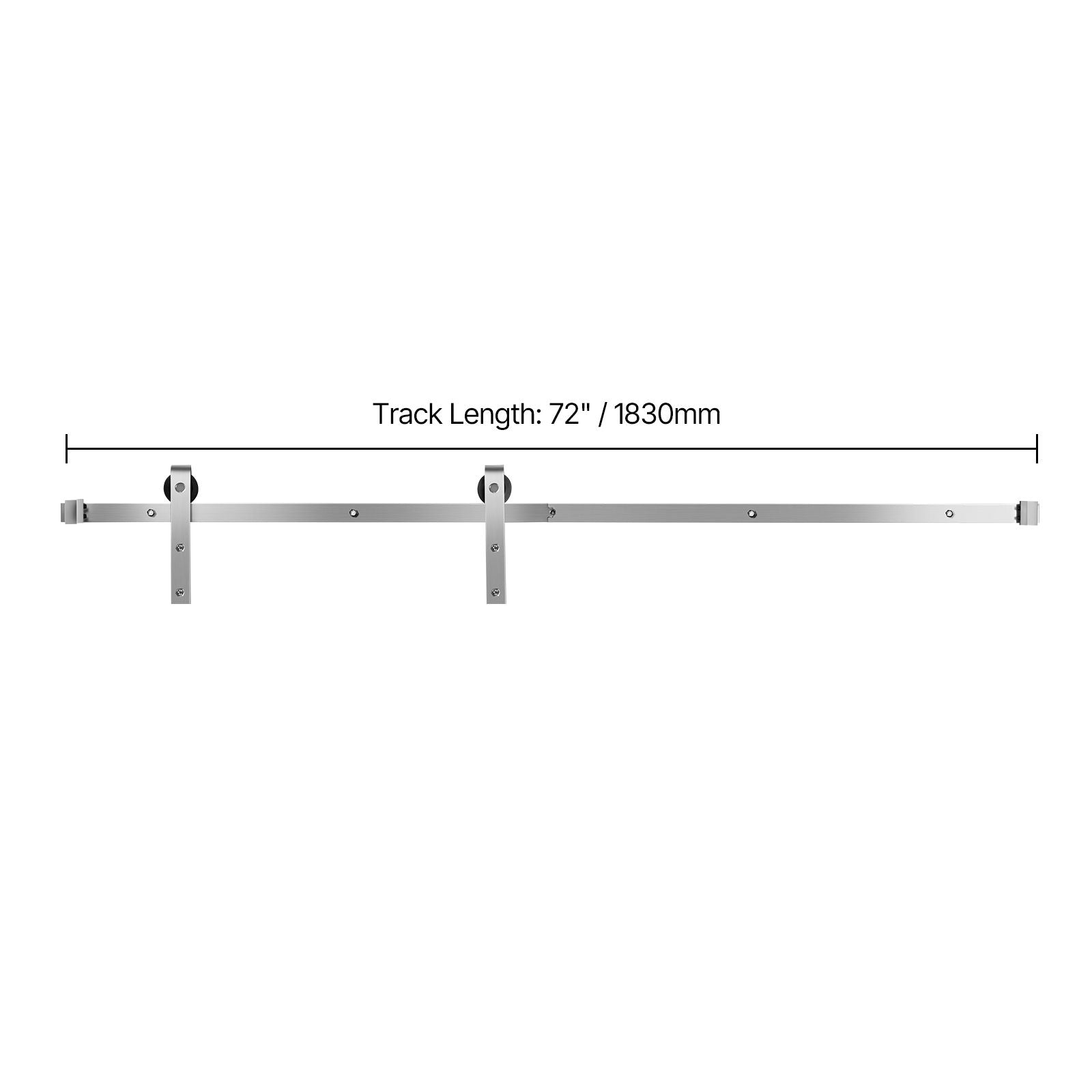 6FT Sliding Barn Door Hardware Kit, 330 LBS Weight Capacity, Compatible with 36 Inches Max Width & 1-3/8 to 1-3/4 Inches Thickness Single Sliding Barn Door, Durable Track & J-shape Roller Silver