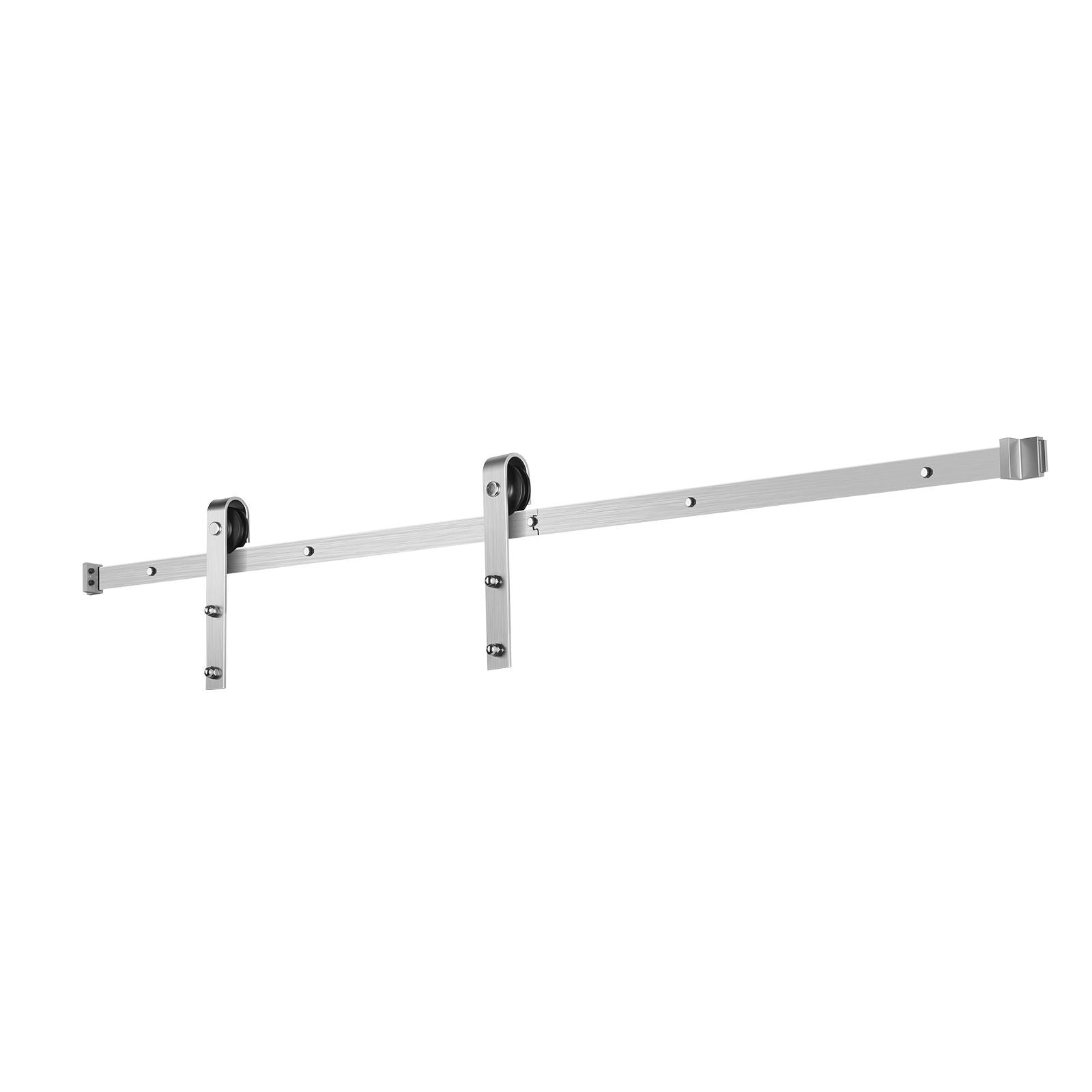6FT Sliding Barn Door Hardware Kit, 330 LBS Weight Capacity, Compatible with 36 Inches Max Width & 1-3/8 to 1-3/4 Inches Thickness Single Sliding Barn Door, Durable Track & J-shape Roller Silver