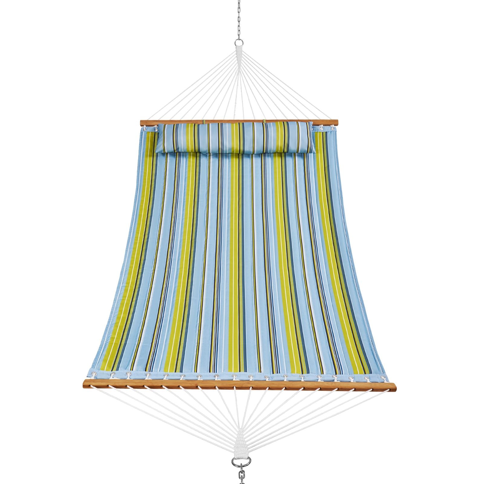 12FT Double Quilted Hammock 480lb Capacity with Hardwood Spreader Bars
