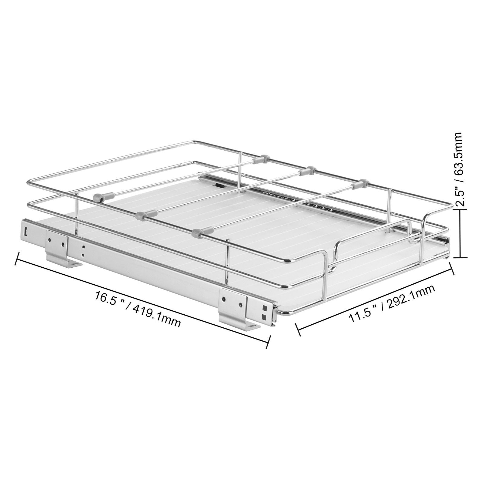 Pull Out Cabinet Under Sink Organizer 11.5 x 16.5 Inch Wire Drawer Basket