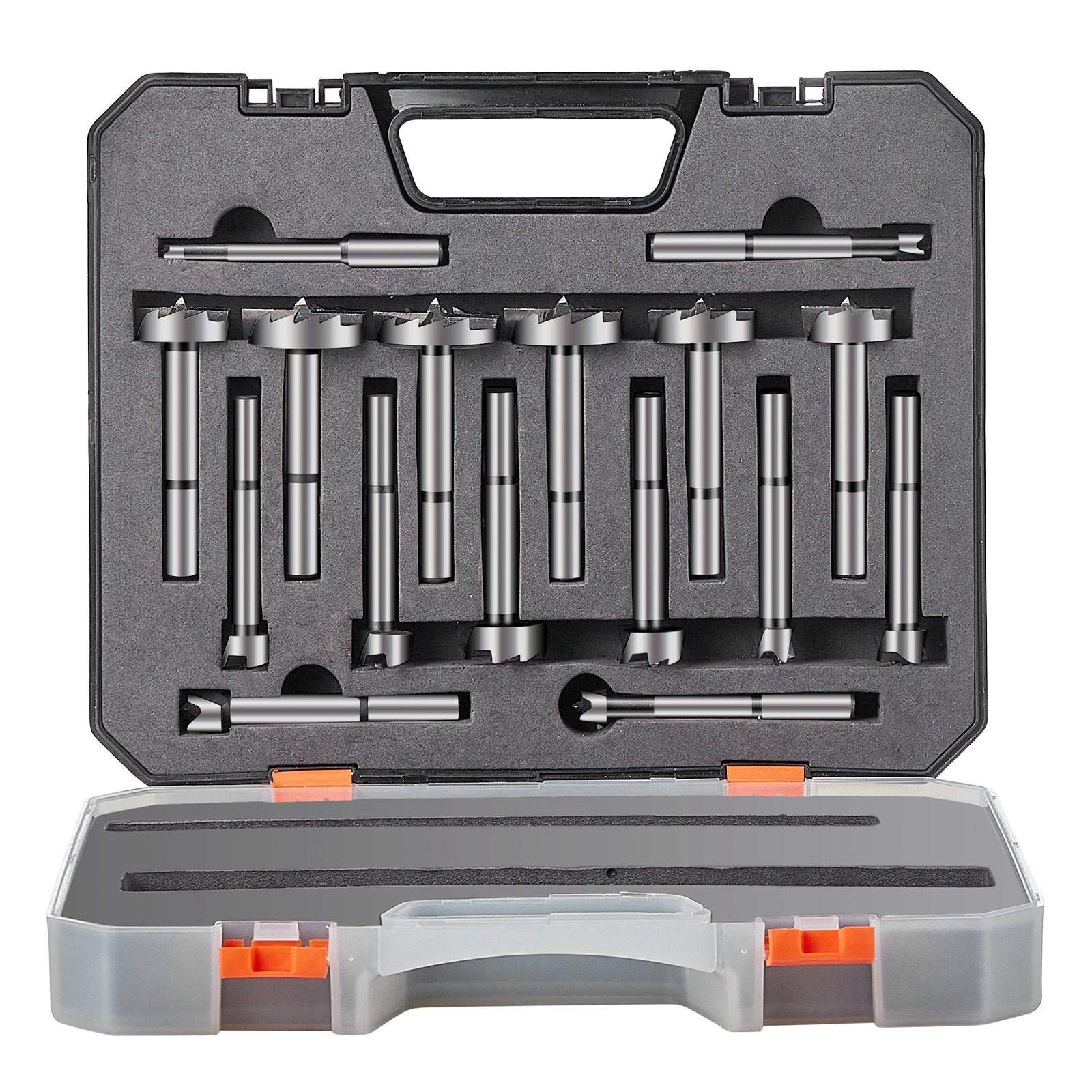Forstner Bit Set, 16 Pcs Forstner Drill Bits Set, 1/4" to 1-5/8", Carbon Steel, with Universal Round Shank, Forstner Drill Bit for Wood and Composite Board, Forstner Bits for Woodworking