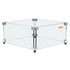 Gas Fire Pit Wind Guard for Square Fire Table, 493 x 493 x 191 mm Clear Tempered Wind Guard for Firepits, 8mm Thick Square Glass Shield, Glass Panel with Hard Corner Bracket & Feet