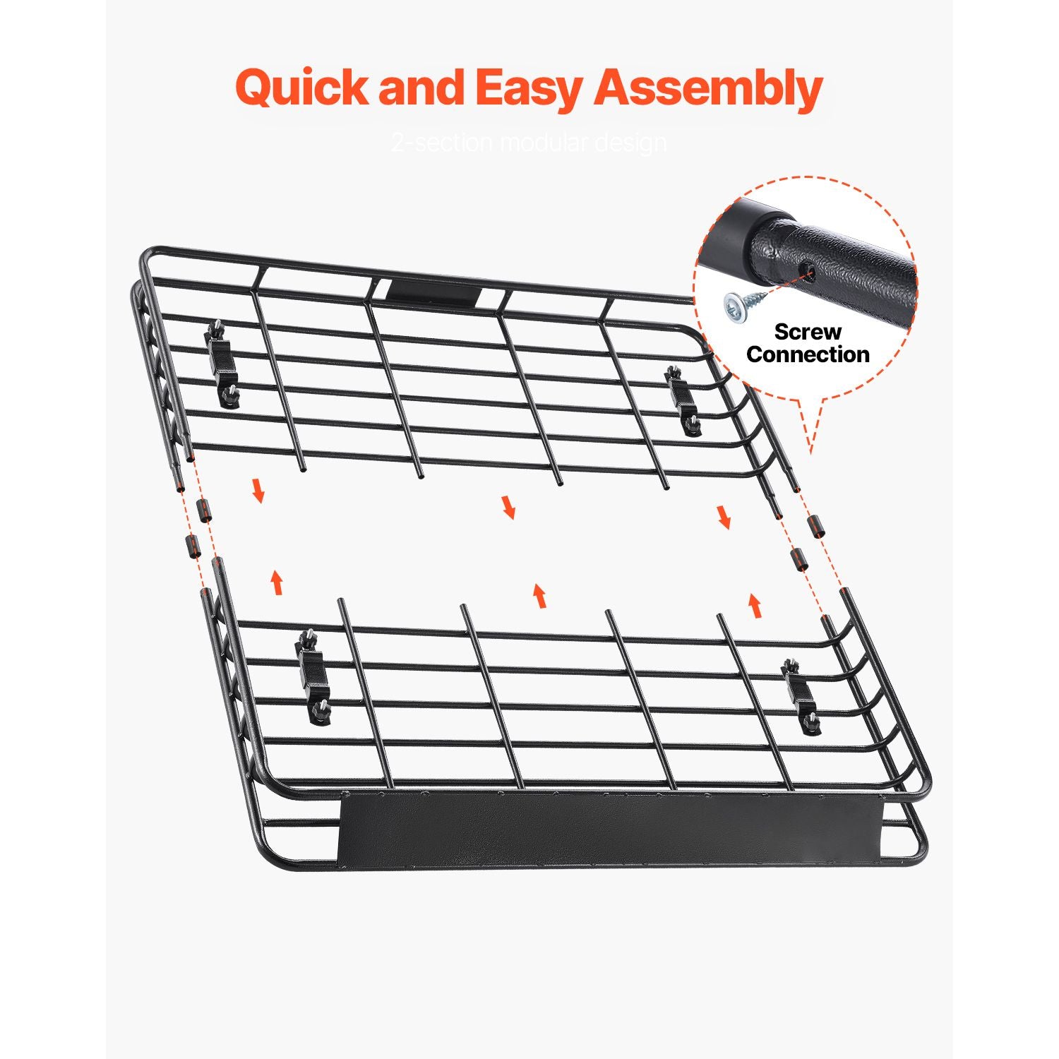Universal Roof Rack Cargo Carrier Basket 1095x1270mm Alloy Steel SUV