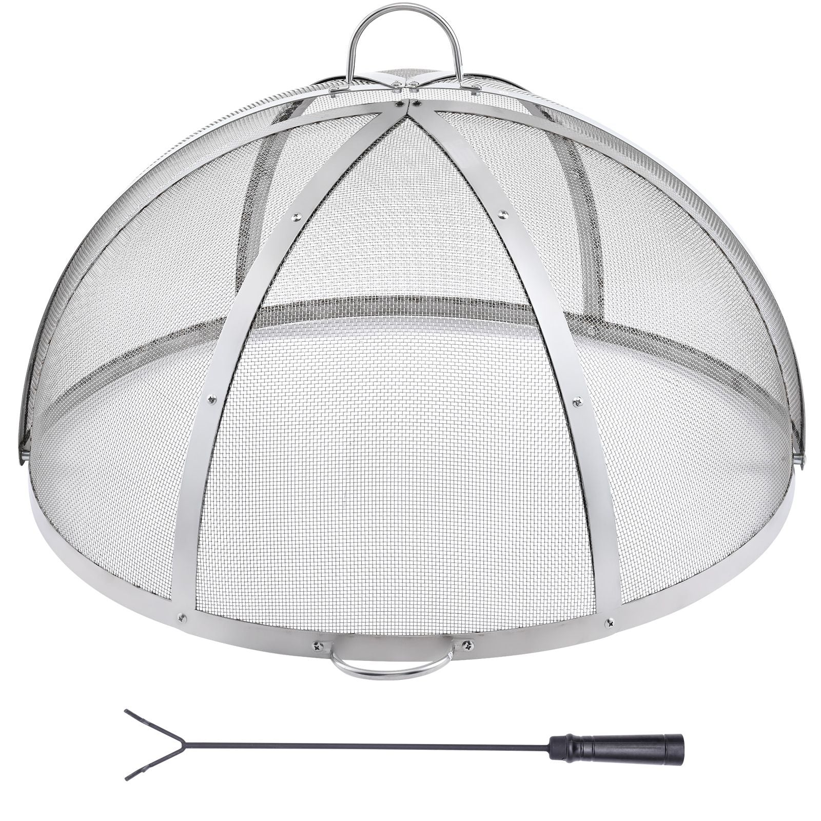 40in Fire Pit Spark Screen Lid Stainless Steel Round Firepit Cover