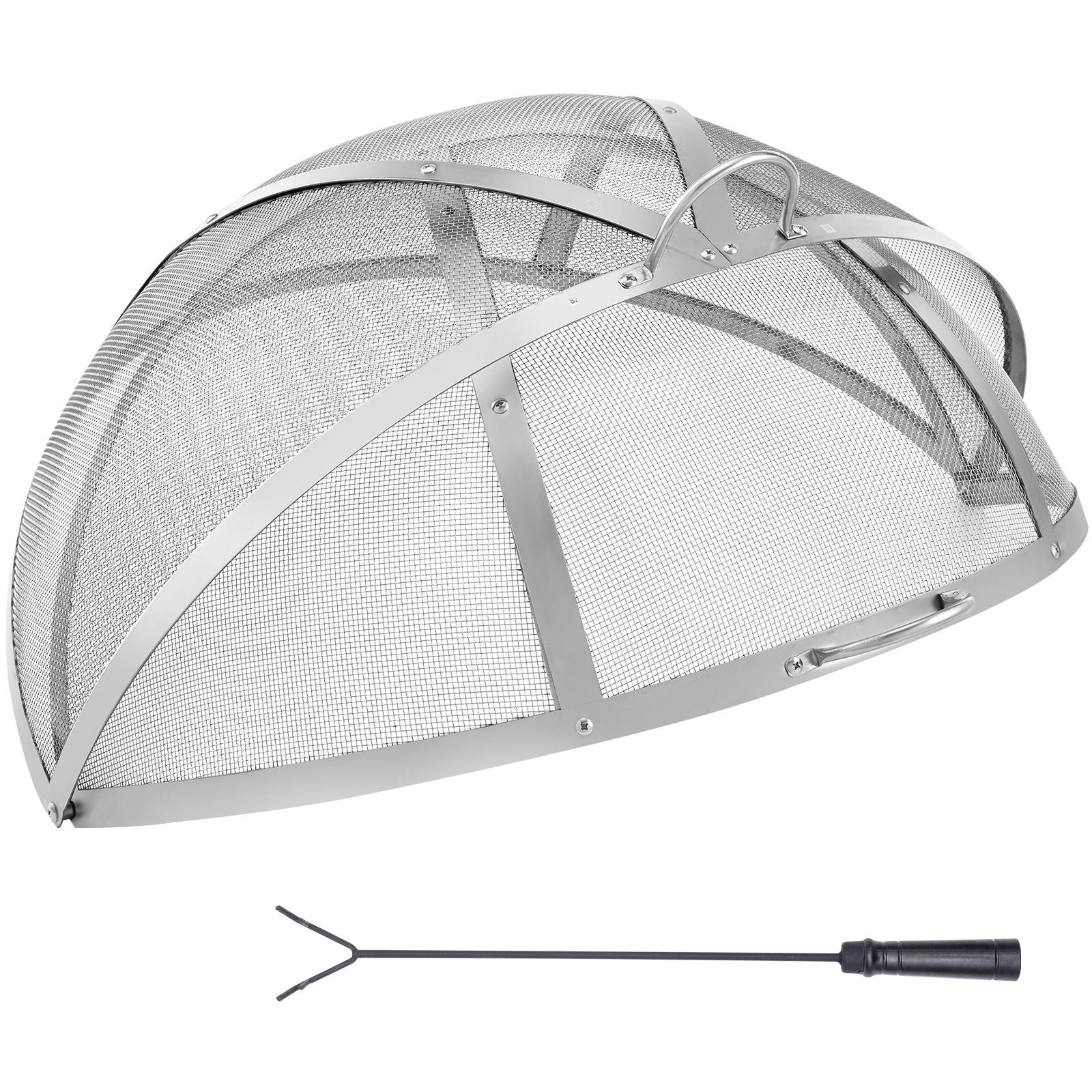 40in Fire Pit Spark Screen Lid Stainless Steel Round Firepit Cover