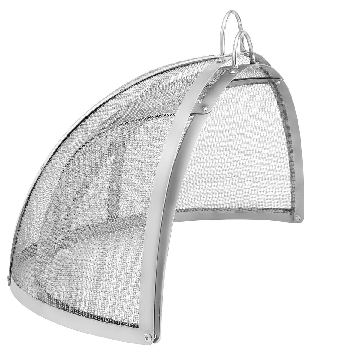 40in Fire Pit Spark Screen Lid Stainless Steel Round Firepit Cover