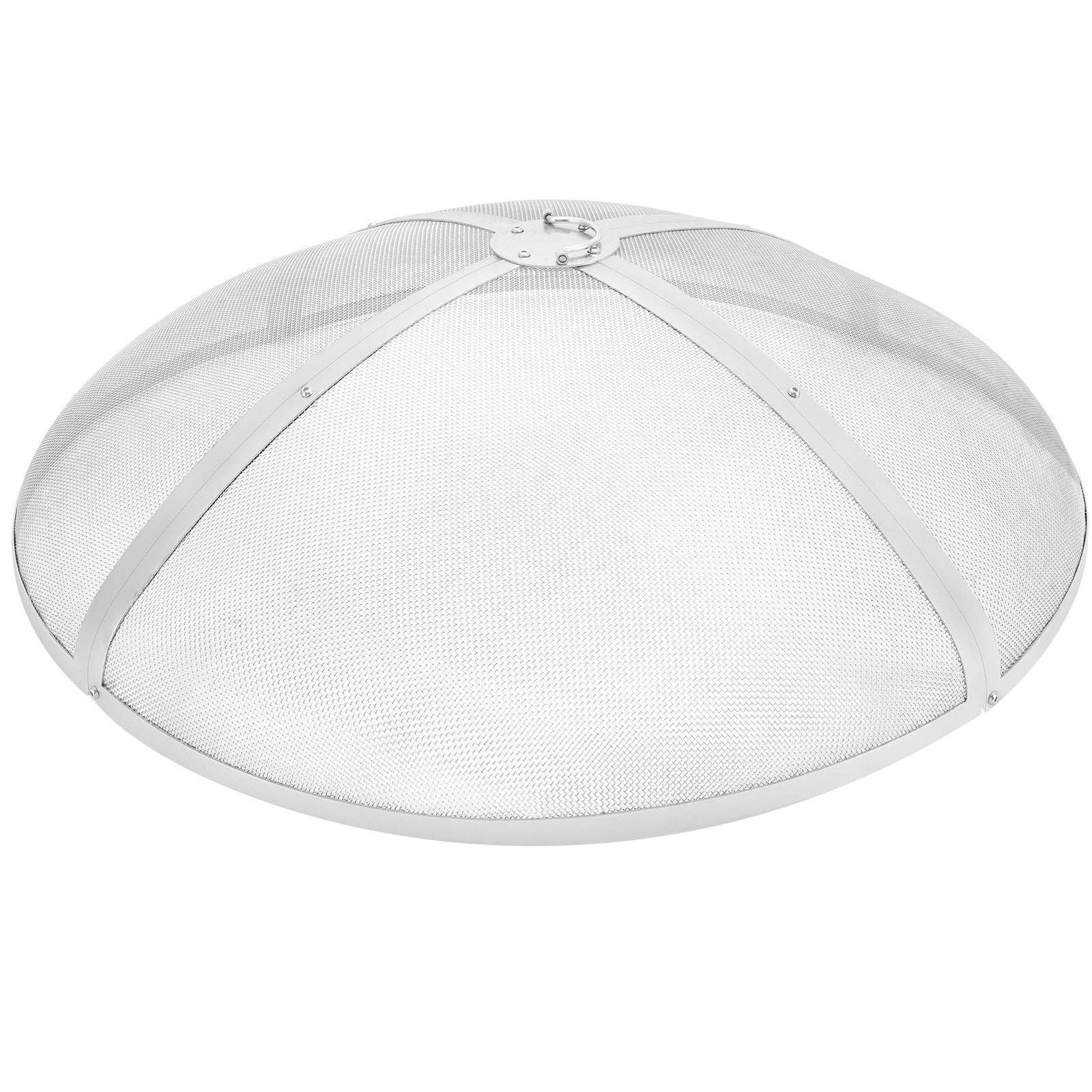 Fire Pit Spark Screen Round 36", Reinforced Heavy Duty Steel Metal Cover, Outdoor Firepit Lid, Easy-Opening Top Screen Covers Round with Ring Handle for Outdoor Patio Fire Pits Backyard
