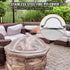 40in Round Fire Pit Spark Screen Heavy Duty Steel Fire Pit Cover Lid