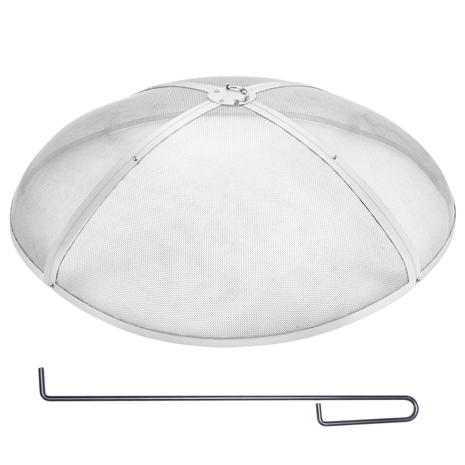 40in Round Fire Pit Spark Screen Heavy Duty Steel Fire Pit Cover Lid