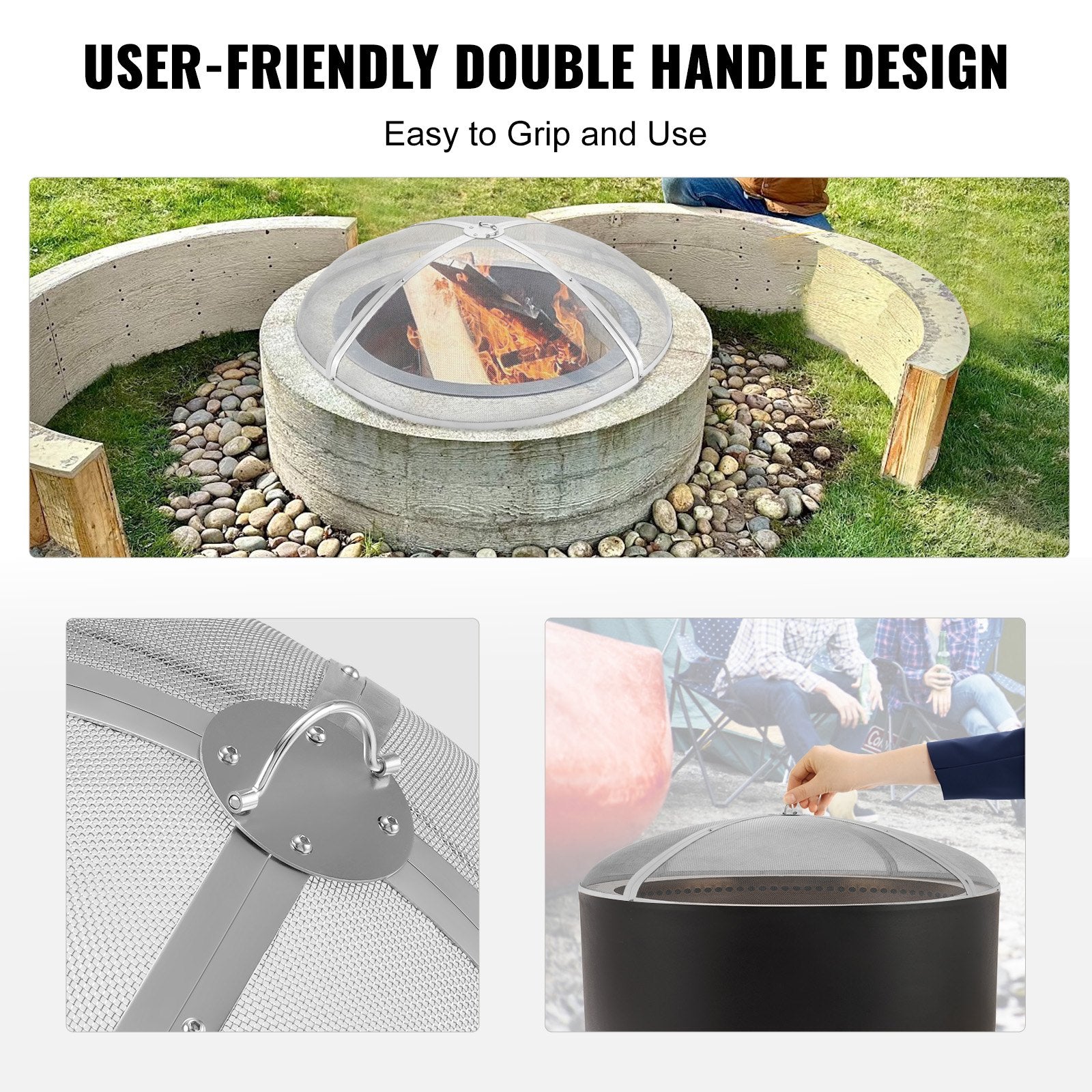 VEVOR Fire Pit Spark Screen Round 40