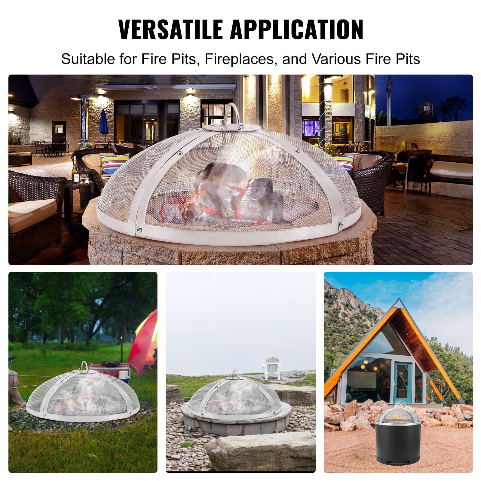 VEVOR Fire Pit Spark Screen Round 40