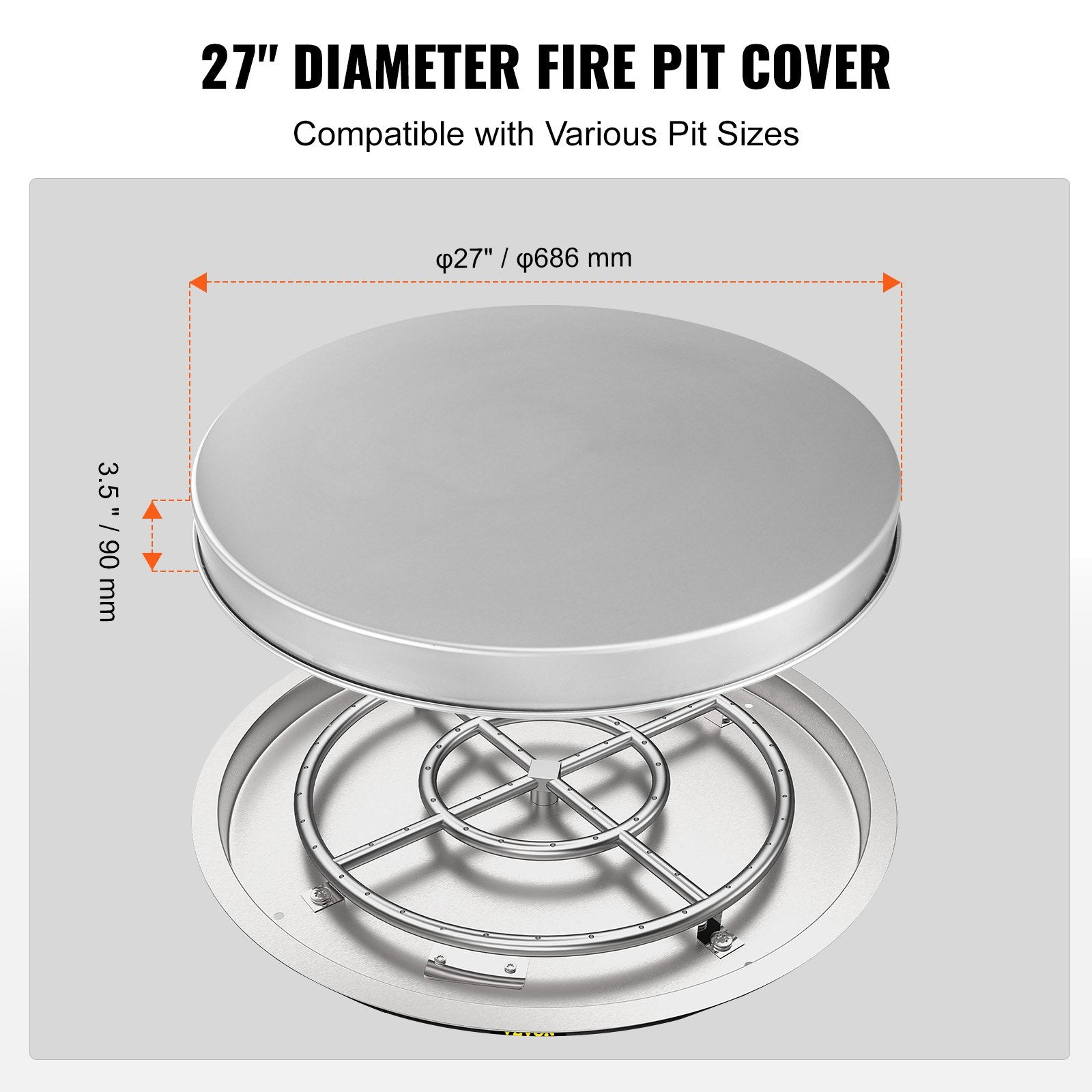 Fire Pit Cover Lid, 27