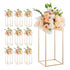 10 Pack 40cm Gold Wedding Flower Stands with Acrylic Shelf Centerpiece