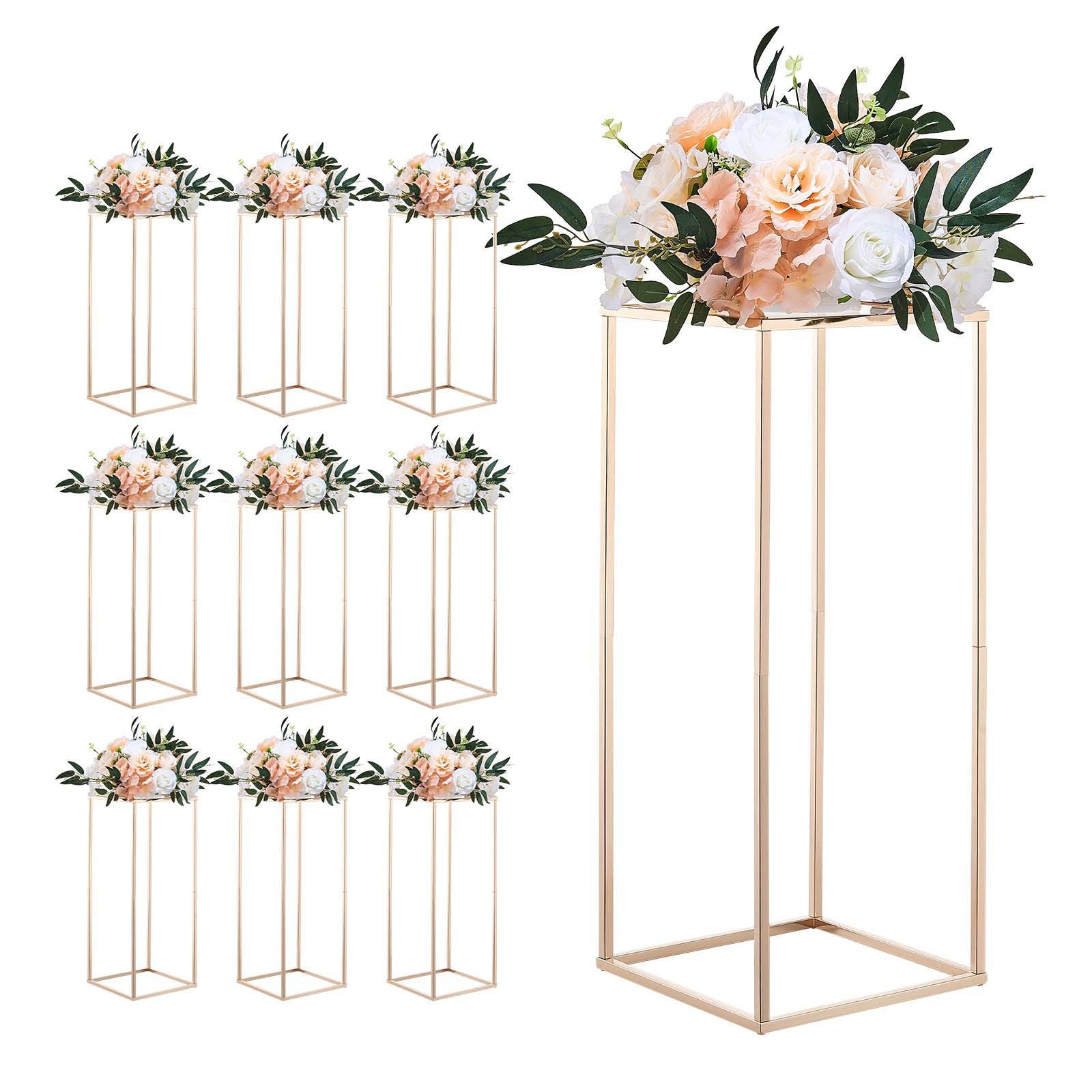 10pcs 60cm Gold Wedding Flower Stands Acrylic Floral Centerpiece Rack