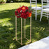 Wedding Flower Stand, 10PCS 60cm Column Flower Stand, Floral Stands with Acrylic Laminate, Gold Rectangular Floral Display Rack for Wedding, Party, Birthday, Home, Gold Centerpiece Stands