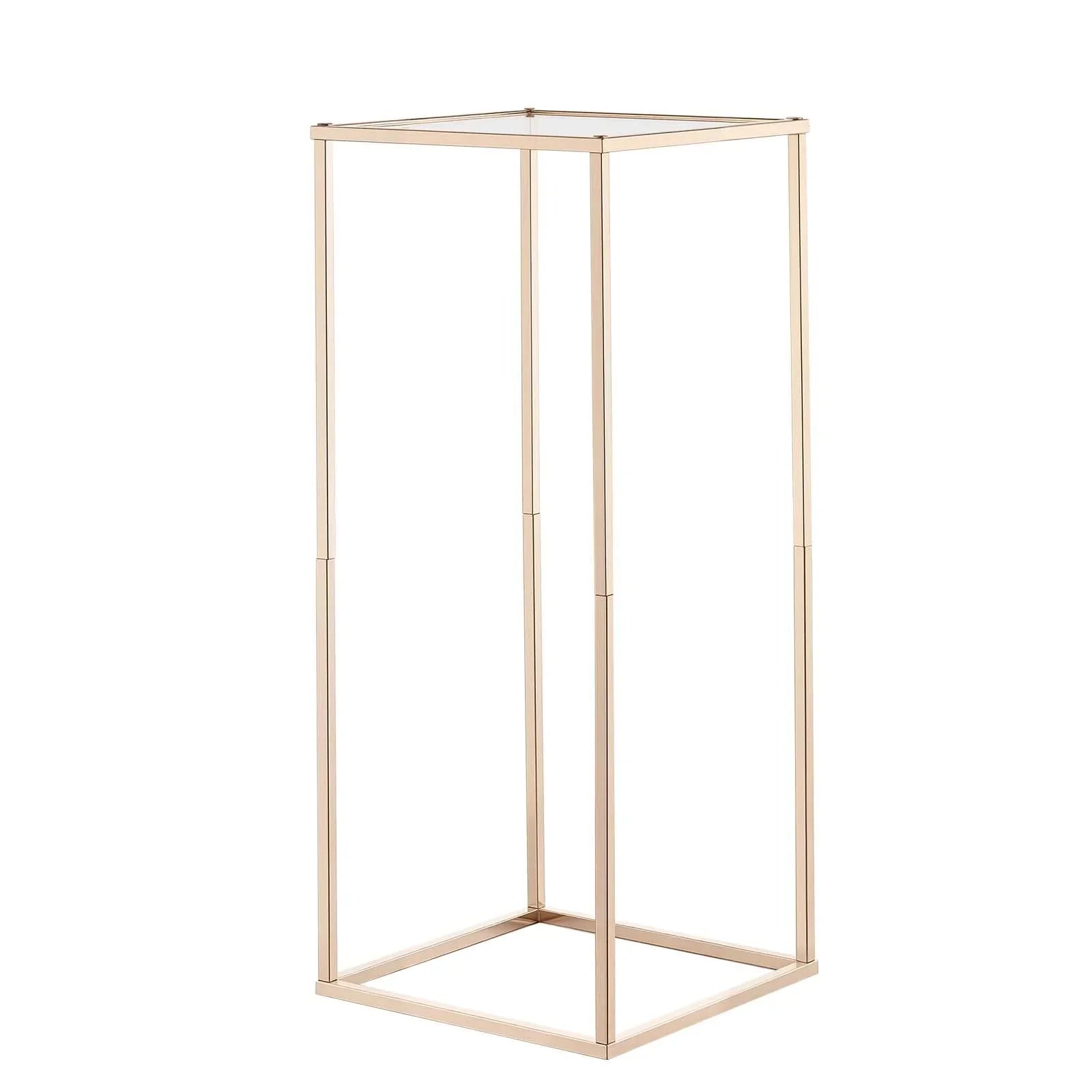 Wedding Flower Stand, 10PCS 60cm Column Flower Stand, Floral Stands with Acrylic Laminate, Gold Rectangular Floral Display Rack for Wedding, Party, Birthday, Home, Gold Centerpiece Stands