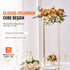 10PCS 31.5inch/80cm High Wedding Flower Stand, With Acrylic Laminate,Metal Vase Column Geometric Centerpiece Stands, Gold Rectangular Floral Display Rack for Events Reception, Party Decoration