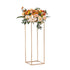 10PCS 31.5inch/80cm High Wedding Flower Stand, With Acrylic Laminate,Metal Vase Column Geometric Centerpiece Stands, Gold Rectangular Floral Display Rack for Events Reception, Party Decoration