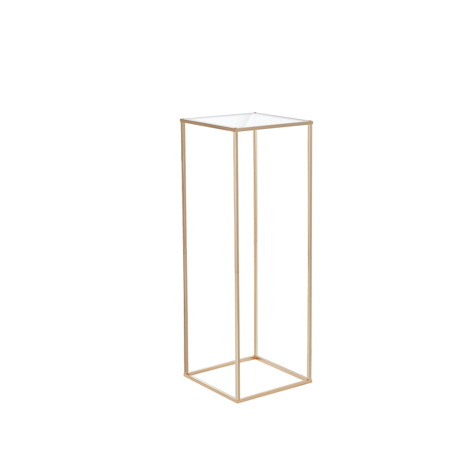 10PCS 31.5inch/80cm High Wedding Flower Stand, With Acrylic Laminate,Metal Vase Column Geometric Centerpiece Stands, Gold Rectangular Floral Display Rack for Events Reception, Party Decoration