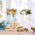 10PCS 31.5inch/80cm High Wedding Flower Stand, With Acrylic Laminate,Metal Vase Column Geometric Centerpiece Stands, Gold Rectangular Floral Display Rack for Events Reception, Party Decoration