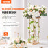 4PCS Gold Metal Column Wedding Flower Stand, 23.6inch /60cm High With Metal Laminate, Vase Geometric Centerpiece Stands, Cylindrical Floral Display Rack for Events Reception, Party Road Leads