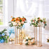 4PCS Gold Metal Column Wedding Flower Stand, 23.6inch /60cm High With Metal Laminate, Vase Geometric Centerpiece Stands, Cylindrical Floral Display Rack for Events Reception, Party Road Leads