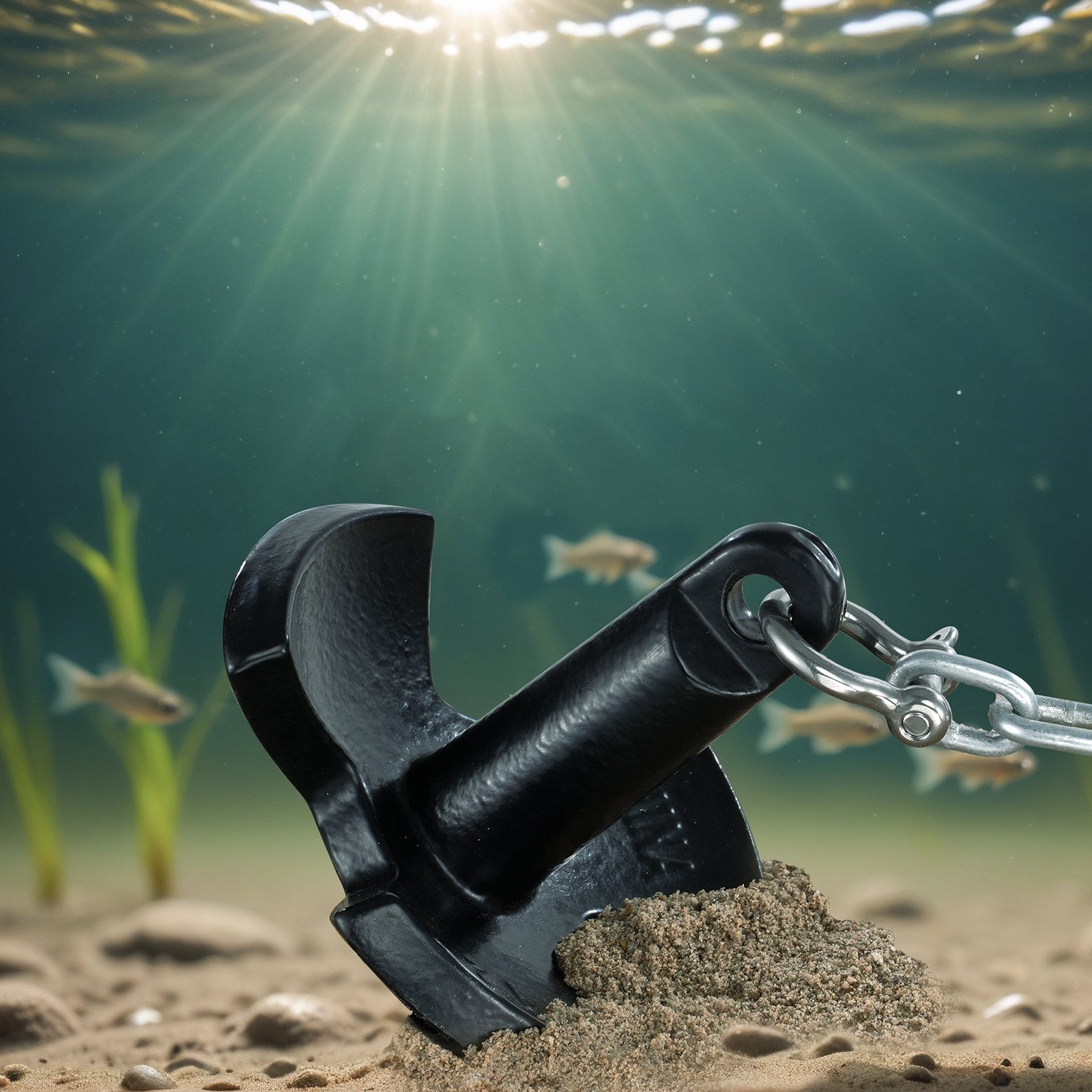VEVOR River Anchor, 12 LBS Boat Anchor Cast Iron Black Vinyl-Coated with Shackle, Marine Grade Mushroom Anchor for Boats Up To 10 ft, Impressive Holding Power in River and Mud Bottom Lakes