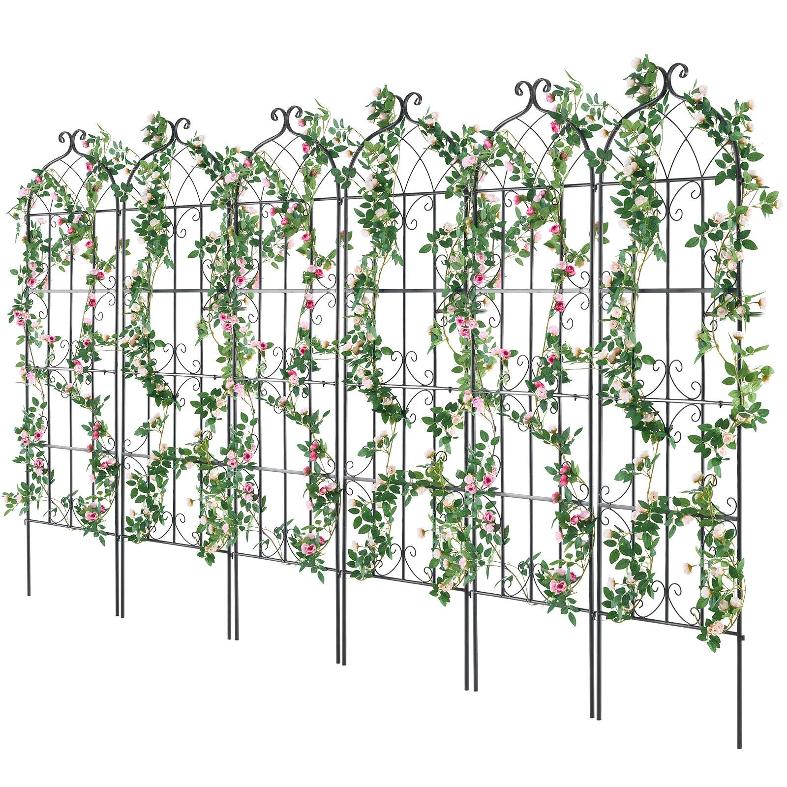 4 Packs Metal Garden Trellis for Climbing Plant Support 71x20 in Rustproof