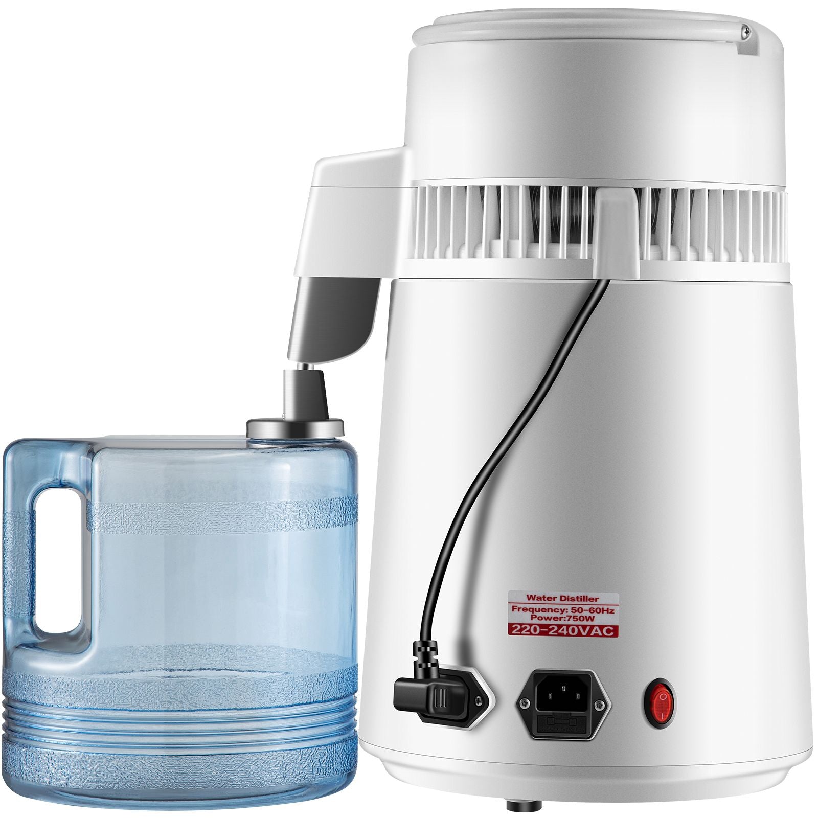 Water Distiller Purifier Pure Water Distiller Filters Water Distillation 4L Internal Stainless Steel with Collection Bottle