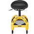 Rolling Garage Stool, 300LBS Capacity, Adjustable Height from 24 in to 28.7 in, Mechanic Seat with 360-degree Swivel Wheels and Tool Tray, for Workshop, Auto Repair Shop, Yellow
