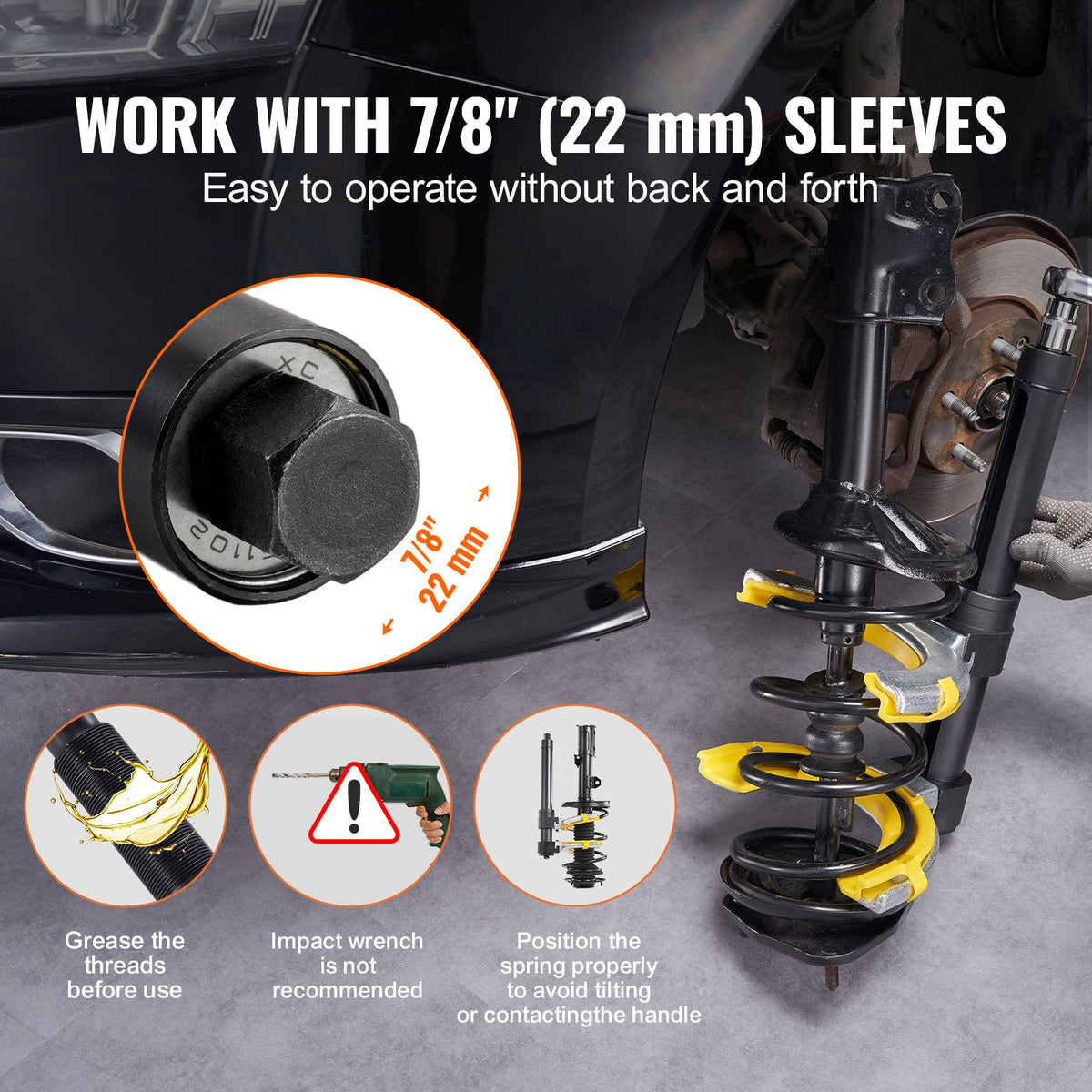 MacPherson Strut Spring Compressor Kit 4500kg Coil Extractor Tool Set